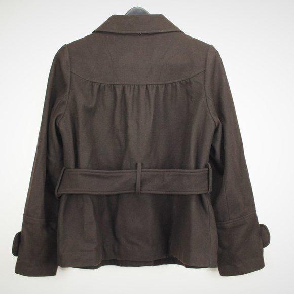 Hydraulic Brown Wool Blend Peacoat - Picture 5 of 5